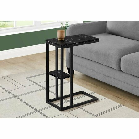 DAPHNES DINNETTE 25 in. Accent Table, Black Marble - Black Metal DA2433102